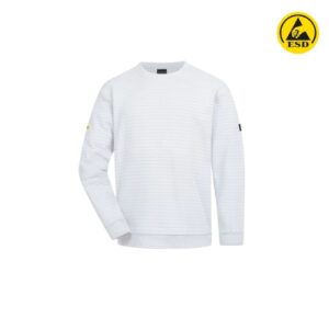 Sweat ESD molletonné Coton | Blanc